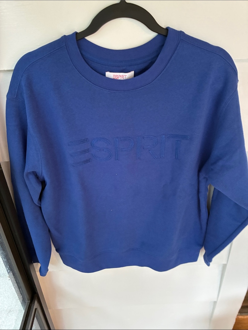 Esprit Royal Blue Embroidered Logo Crew Sweatshirt